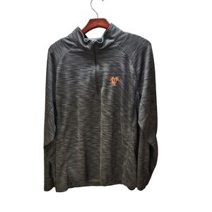 Volunteer Traditions Mens XL Grey Space Dye Quarter Zip Pullover Tristar Logo